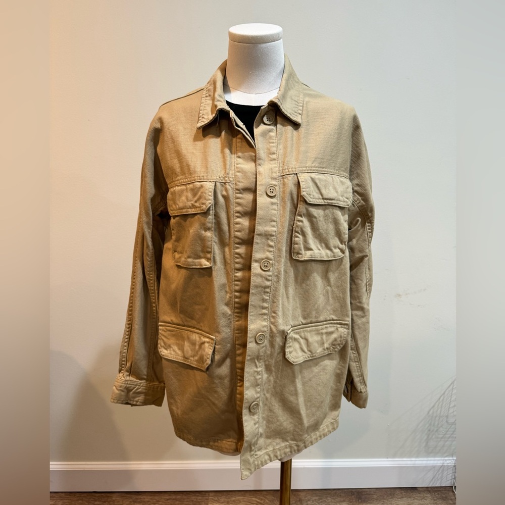 H&M Men's Beige Military Field Jacket